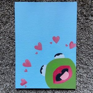 Hand painted Kermit the Frog wall art
